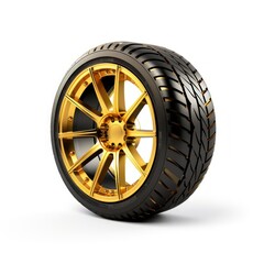 Fototapeta premium 3d Car tire isolated in white background. 