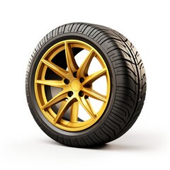 Obraz premium 3d Car tire isolated in white background. 