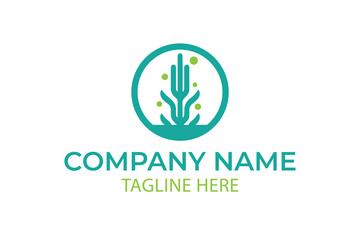 Greenery logo, leaves with green color, leaves with tree