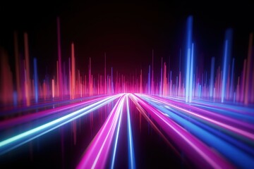 abstract futuristic background with pink blue glowing neon moving high speed wave lines and bokeh lights. Data transfer concept Fantastic wallpaper