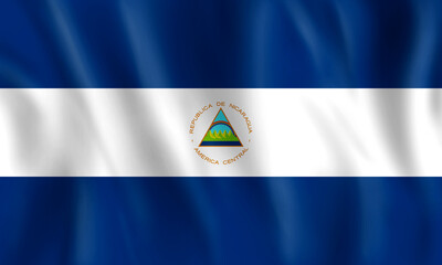 Illustration of republic of Nicaragua flag. Poverty concept.