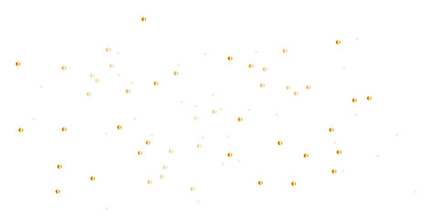 Abstract luxury golden confetti glitter and bokeh falling down on transparent background. Shiny glittering dust. Holyday, festive and celebration background.