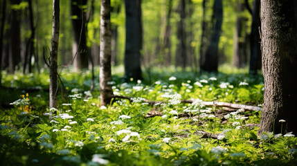 Naklejka premium The Lush Green Forest. Generative Ai