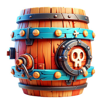 Pirate cartoon 3D barrel