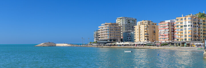 Durres Beachfront and Promenade at a sunny Day, Albania