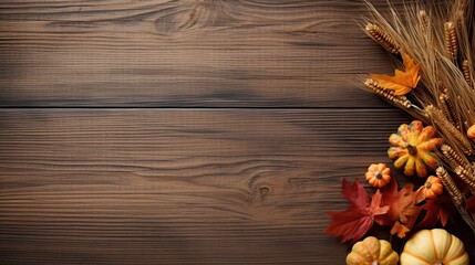 wooden background with beautiful pumpkin