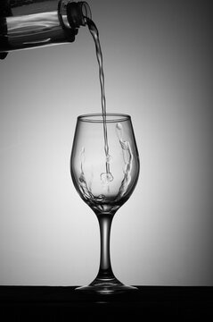 Beautiful images of pouring wine, broken wine glass and quitting drinking