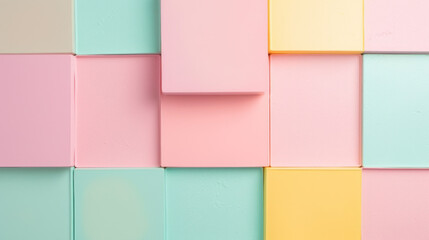 Soft pastel blocks in a pleasing arrangement creating a serene abstract background