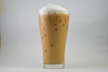 Iced cappuccino coffee glass cups