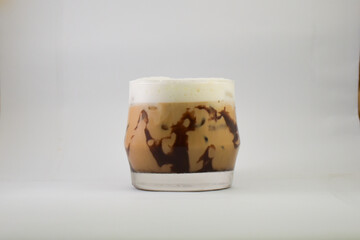 Iced mocha coffee glass cups