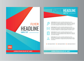 Brochure flyer design template. Vector presentation. Geometric Business Trend Front page and Back page card for your design