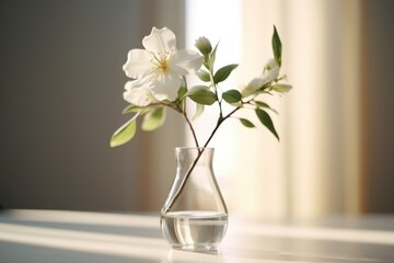 Glass Vase with White Flower