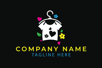 Boutique company, t shirt hanging icon logo