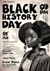 Black History Day Poster Template