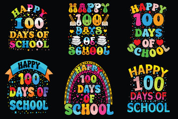 100 days of school t shirt Design Bundle