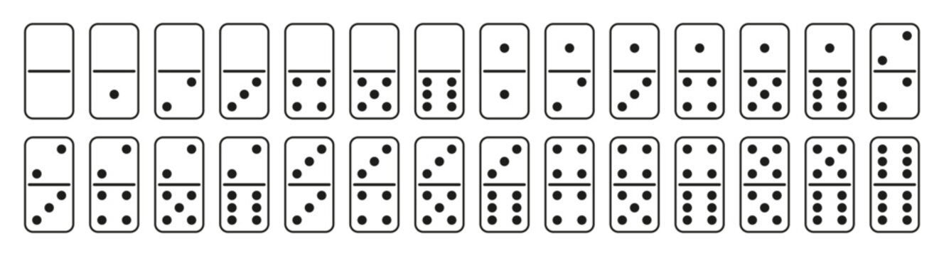 Domino set. Vector and PNG on transparent background.