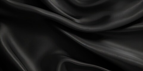 Obraz premium Velvet symphony. Artistic black texture resembling richness of velvet with abstract waves and elegant drapery perfect for adding touch of luxury and sophistication