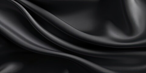 Obraz premium Velvet symphony. Artistic black texture resembling richness of velvet with abstract waves and elegant drapery perfect for adding touch of luxury and sophistication