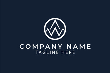 Fototapeta premium WA, WA lettermark, WA wordmark, WA monogram logo