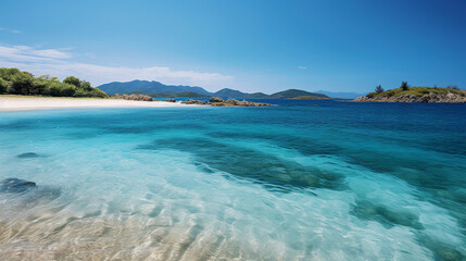 Fototapeta premium A Perfect Beach Day. Generative Ai