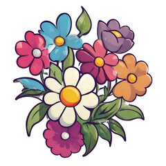 Flower Cartoon PNG Format with transparent background