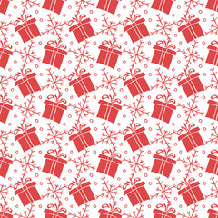  Seamless christmas pattern. New year background. Doodle illustration with christmas icons