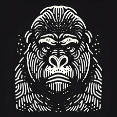 Obraz premium Gorilla isolated on black background 