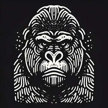 Gorilla isolated on black background 