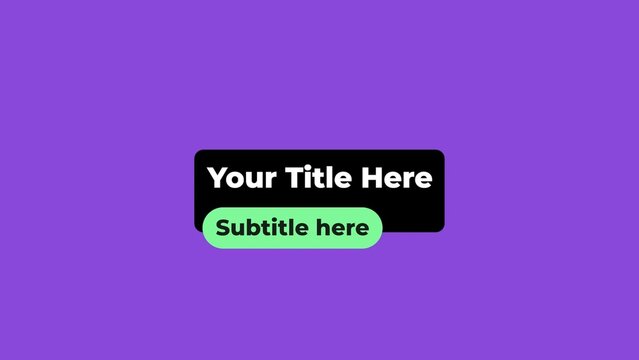 Modern Clean Pop Up Title