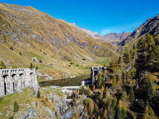 Gleno Dam in the Italian alps
