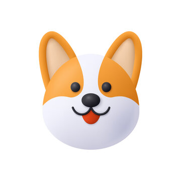 Corgi dog. 3d vector icon. Cartoon minimal style.