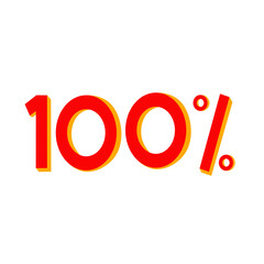 100% percent emoji One hundred percent sign Vector