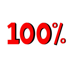 100% percent emoji One hundred percent sign Vector