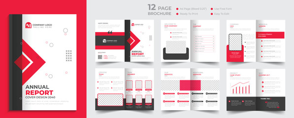 Business brochure template design corporate company profile layout design - obrazy, fototapety, plakaty