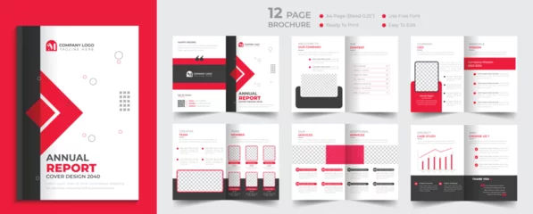 Fotobehang Business brochure template design corporate company profile layout design © Sagorarts