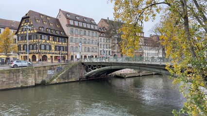 Beautiful street of strasbourg france