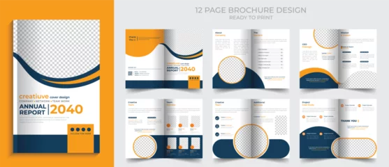 Fotobehang Business brochure template design corporate company profile layout design © Sagorarts