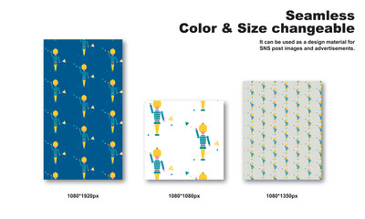 おもちゃの兵隊をモチーフにした背景パターン、シームレス、グラフィック素材