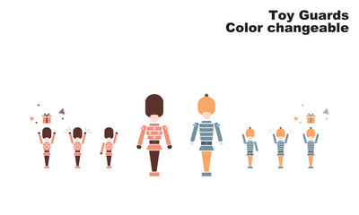 いくつかのポーズをとるおもちゃの兵隊、グラフィック素材