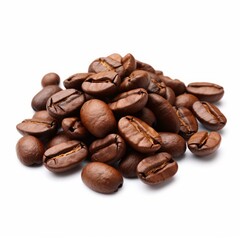 Fototapeta premium A Mountain of Aromatic Coffee Beans on a Clean, Pristine White Canvas vector art