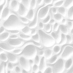 Abstract 3d white background, organic shapes seamless pattern texture.