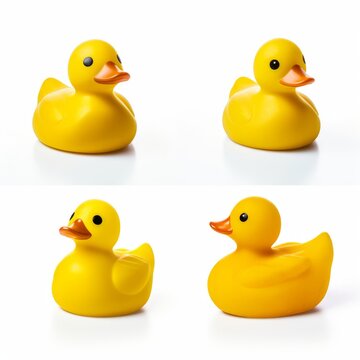 A Playful Yellow Rubber Duck on a Clean, White Surface