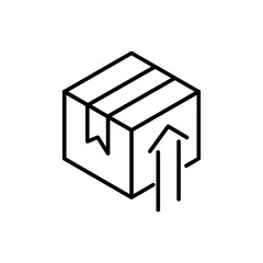 Box delivery with arrow line icon design