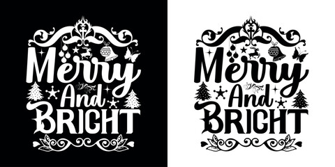 Happy Holly day Christmas Quote lettering design 