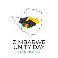 Zimbabwe Unity Day: Bold Vector Template Celebrating National Harmony. Engage audiences with this vibrant design, perfect for unity themed projects.