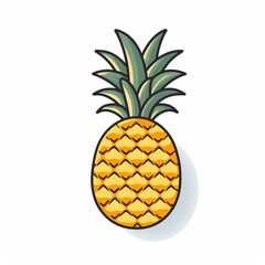 A Vibrant Pineapple on a Clean White Canvas