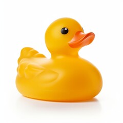 A Playful Yellow Rubber Ducky Taking a Break on a Clean, White Surface