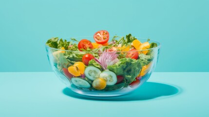 A Vibrant Harvest of Fresh Vegetables in a Glass Bowl