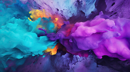 Detailed blue and purple abstract texture. Splashes of purple and blue paint