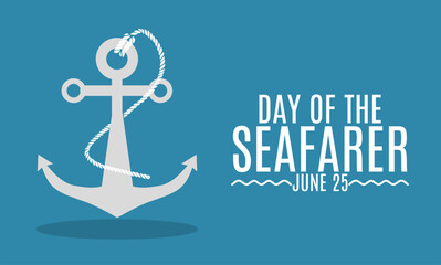 illustration of a ship's anchor. flat design style. perfect for day of the seafarer